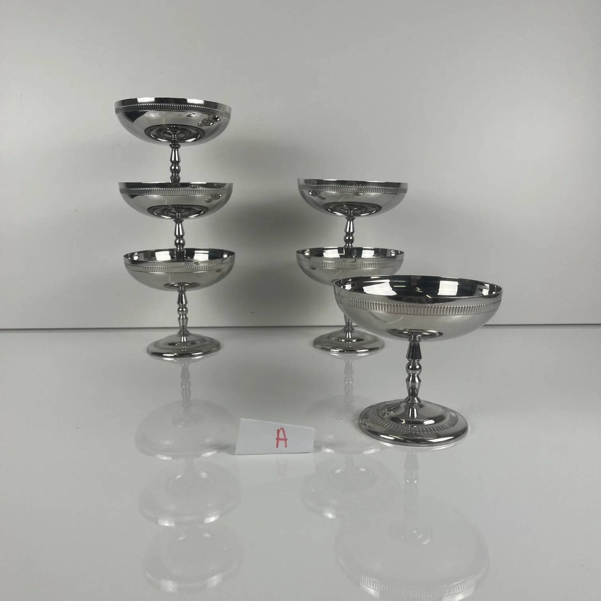 Set of 6 metal ice cream bowls, 1970 - Model A