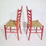 Mid-Century Italian Dining Chairs with Woven Seats, Set of 6, 1960s–70s