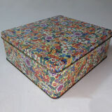 Metal box flowers vintage gold