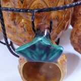 Pineapple-shaped punch set in Vallauris ceramic.