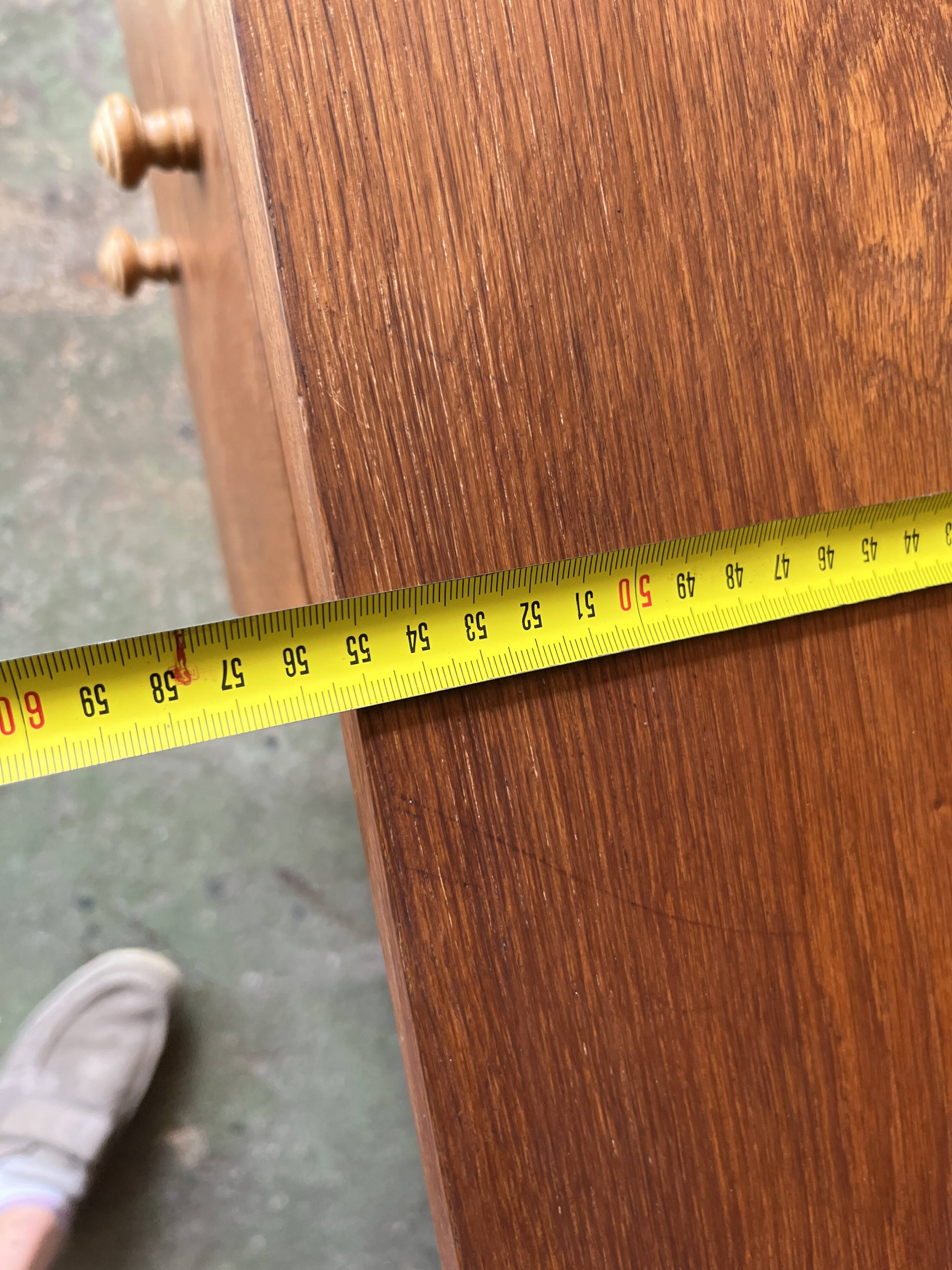 Vintage 1950s desk in light wood – compass base