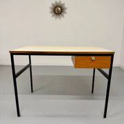 Vintage small desk designed by Pierre Paulin CM217 from the 1960s, wood and metal.