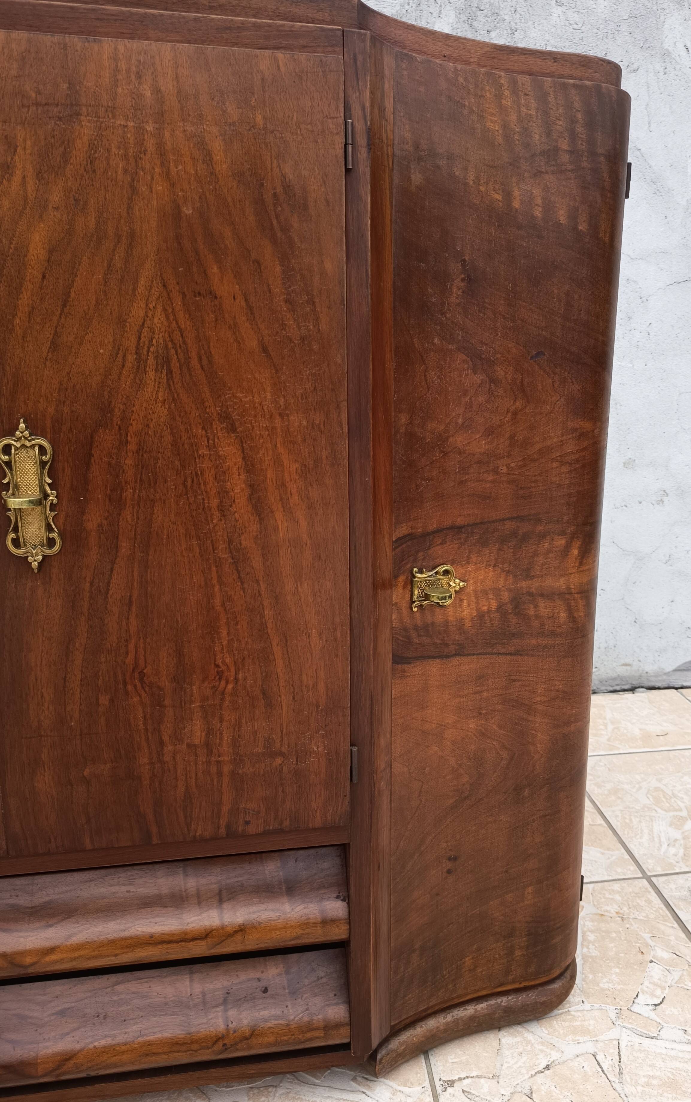 Art Deco walnut burl buffet
