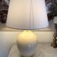 Ceramic lamp, new fabric cable, cotton shade.