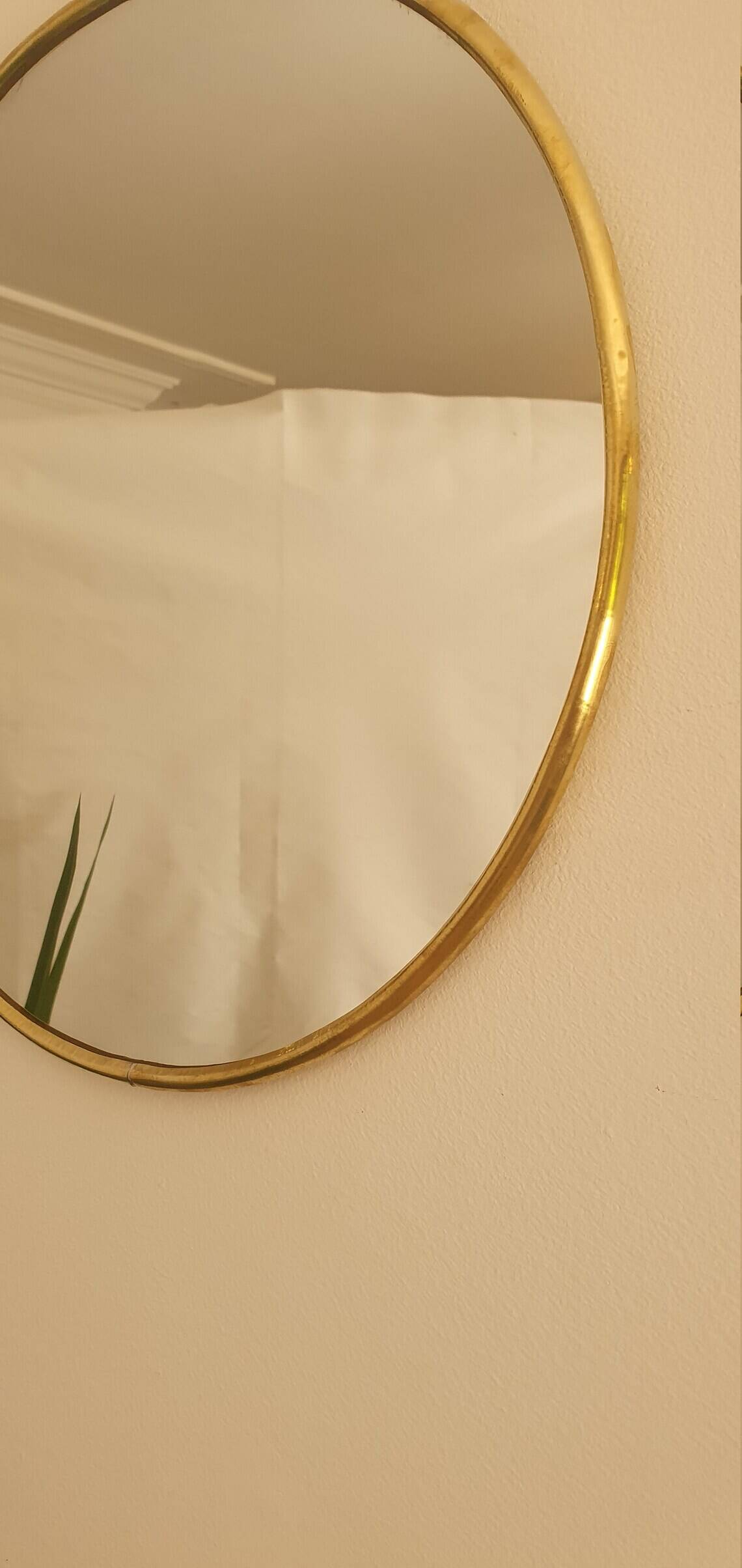 Miroir mural rond en laiton - fait main