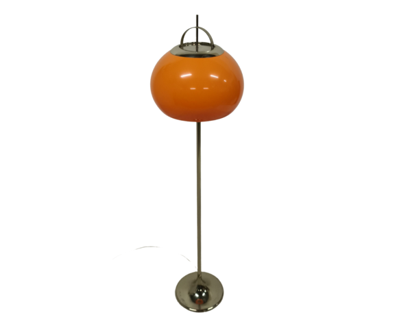 Space Age Chrome Floor Lamp With Orange Plastic Shade 1960s Selency Space Age Chrome Floor Lamp With Orange, Orange Shade Floor Lamp