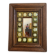 Ceramic and wood mirror from the 80s.