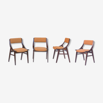 Set of 4 chairs retapissees