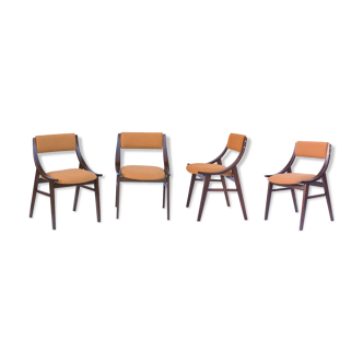 Set of 4 chairs retapissees