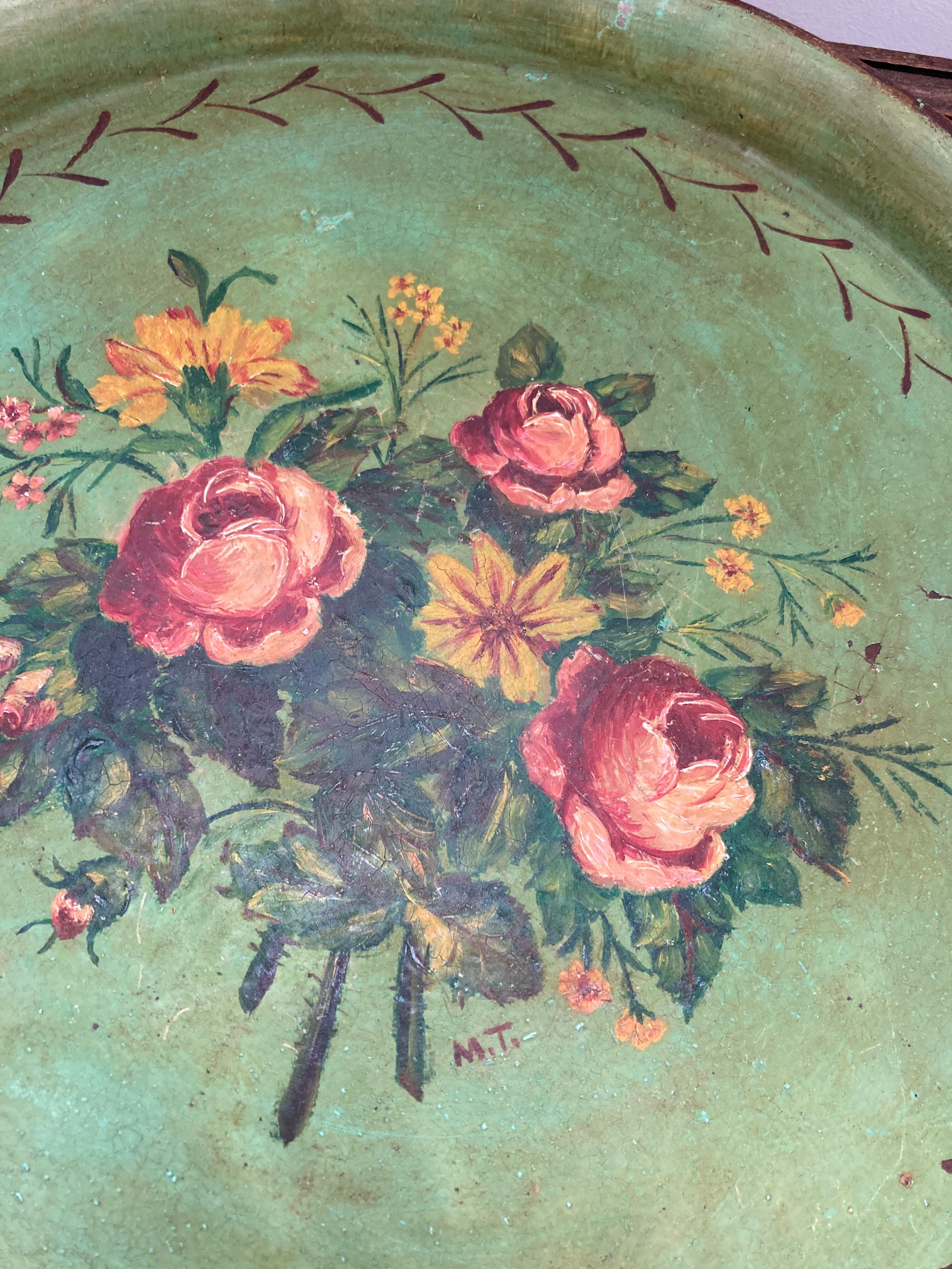 Sheet metal top, painted bouquet Napoleon III era