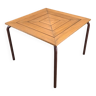 Table carree en bois metal