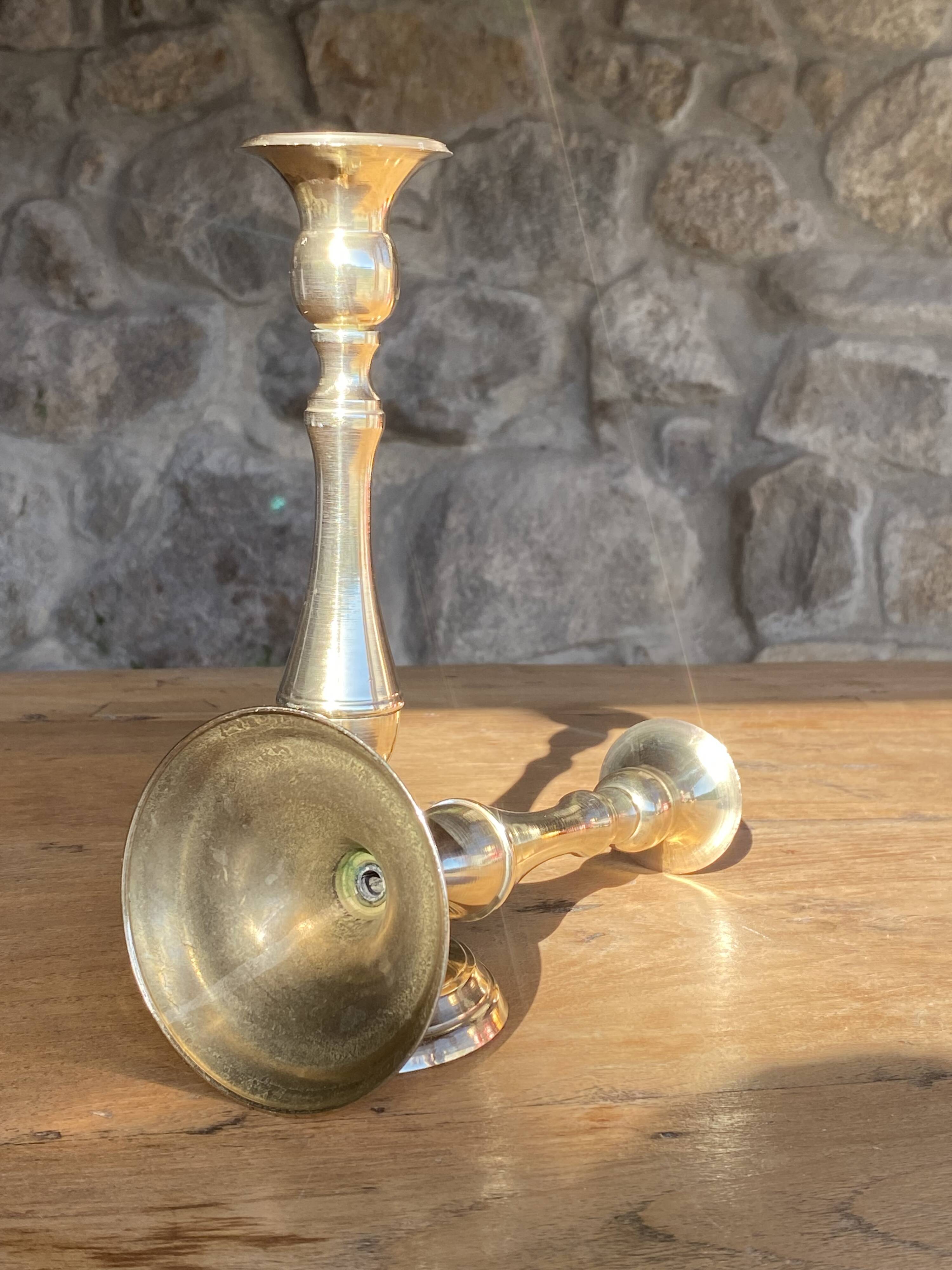 Pair of brass candlesticks