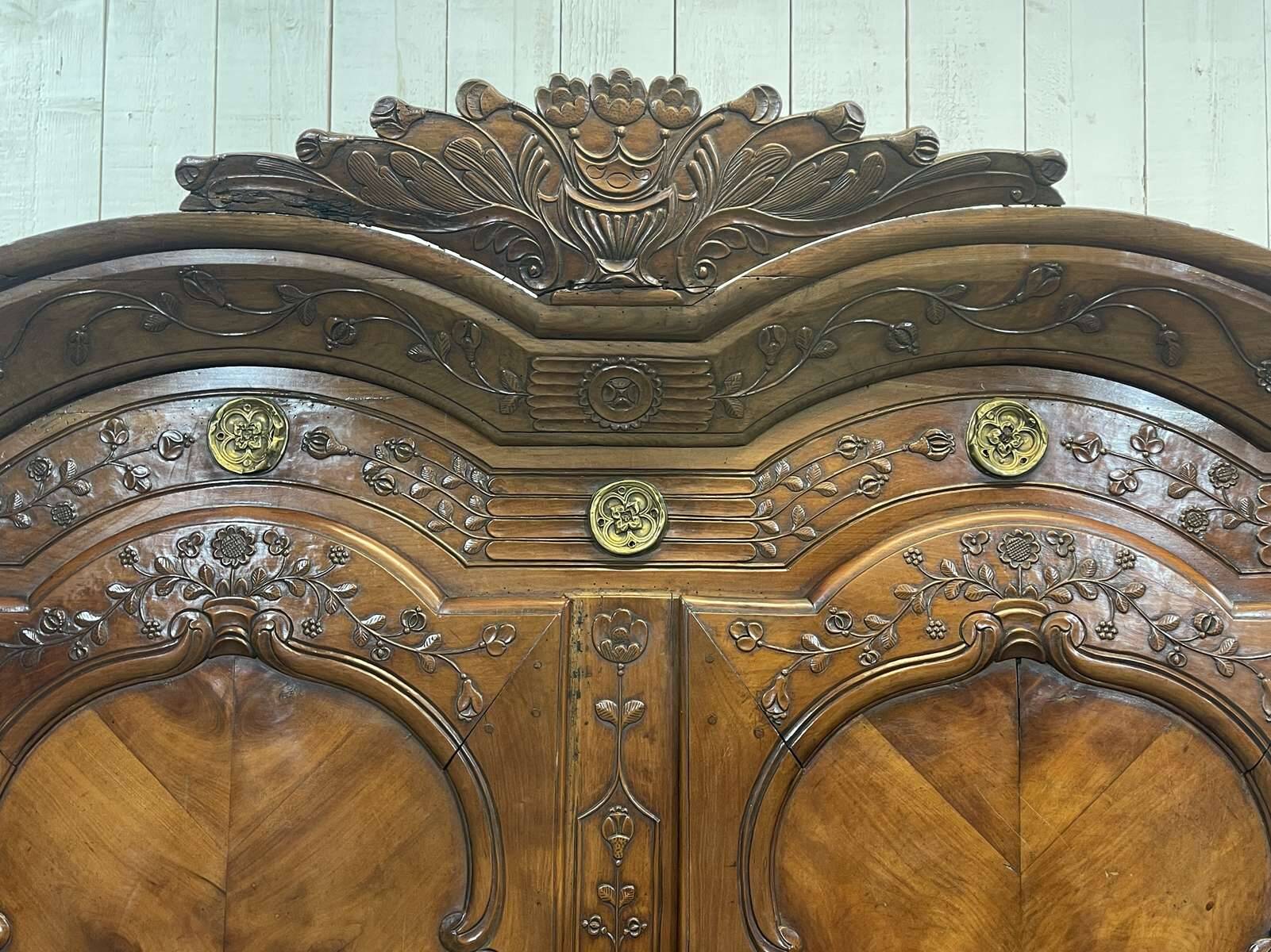 19th-century Rennes wardrobe in cherry wood signed Louis Boutin