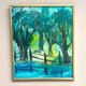 Original Swedish Oil On Canvas – “Forest Gate” By Stig Allan – Vintage & Framed – 57 × 49 Cm