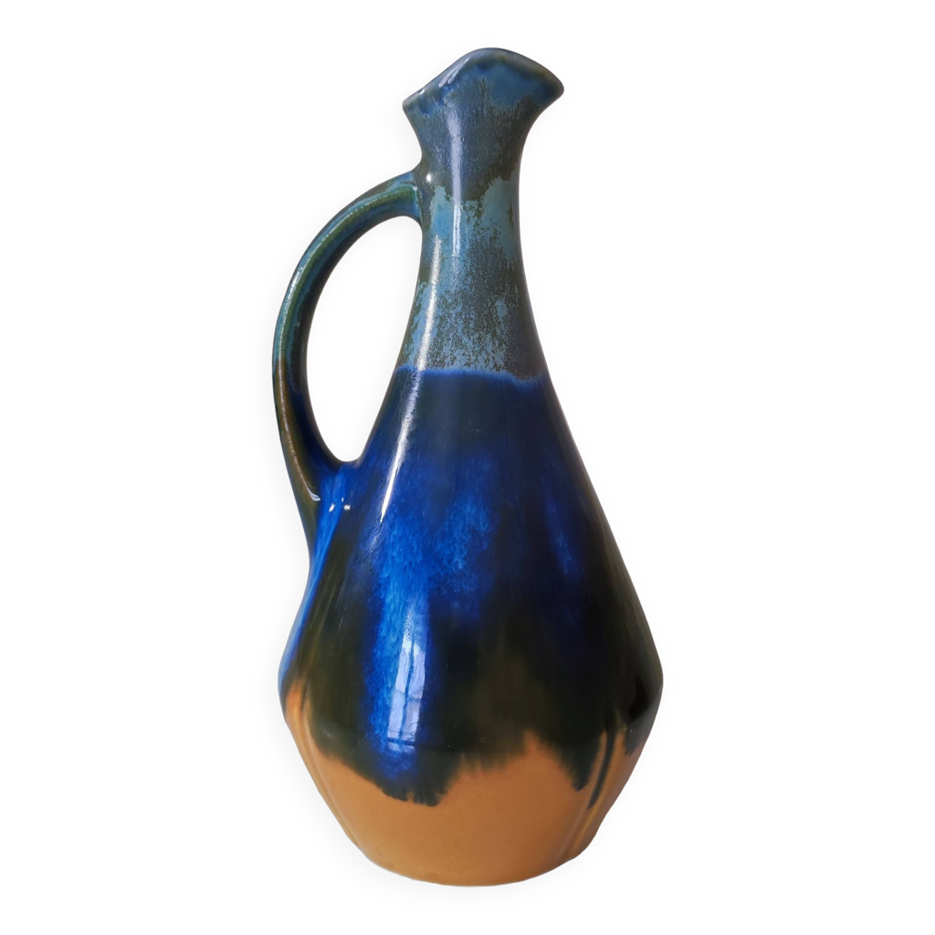 Cafetière GMUNDNER KERAMIK – Modèle Lisse – Bleu Flammé – Capacité 0,24L – Fabriquée à La Main En Autriche – Pièce Unique Authentique