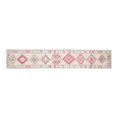Vintage Turkish Oushak White Runner with Colorful Motifs 72x390