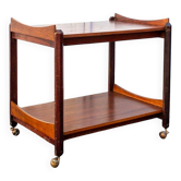 Wooden trolley with shelves attributed to Dino Cavalli for Ditta Tredici, Pavia, 1960s.