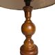 Vintage, large wooden base lamp with shade from around 1970.