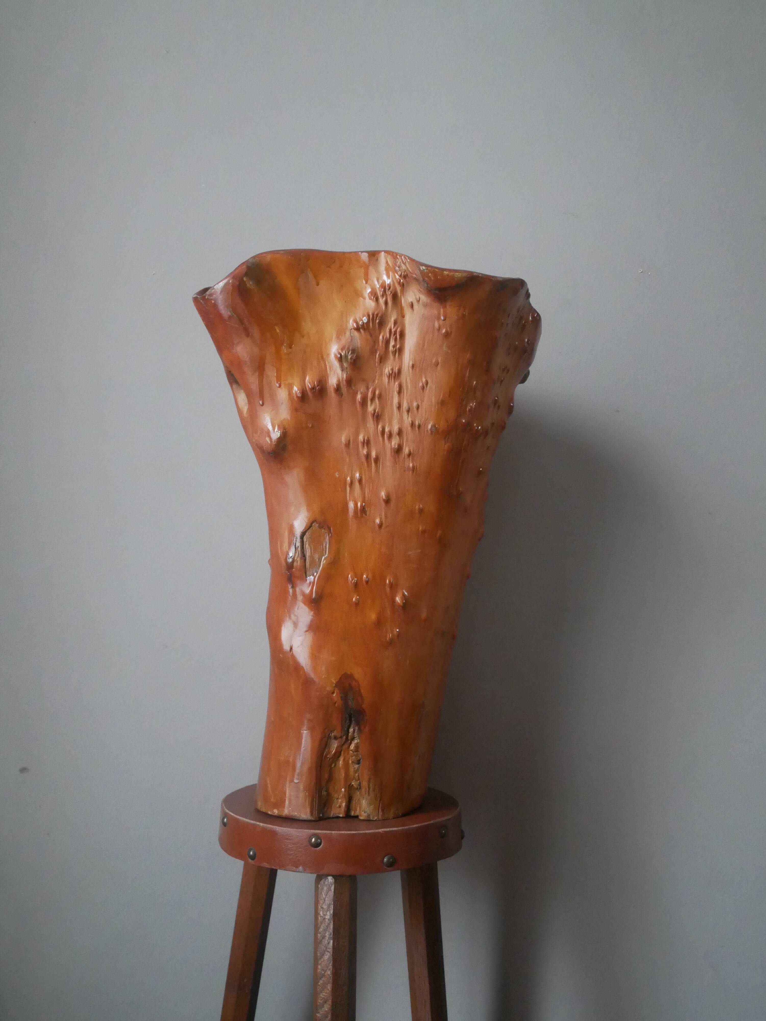 Large contemporary design handcrafted wooden vase