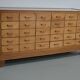 Antique British maple & oak haberdashery cabinet or shop counter, 1930s