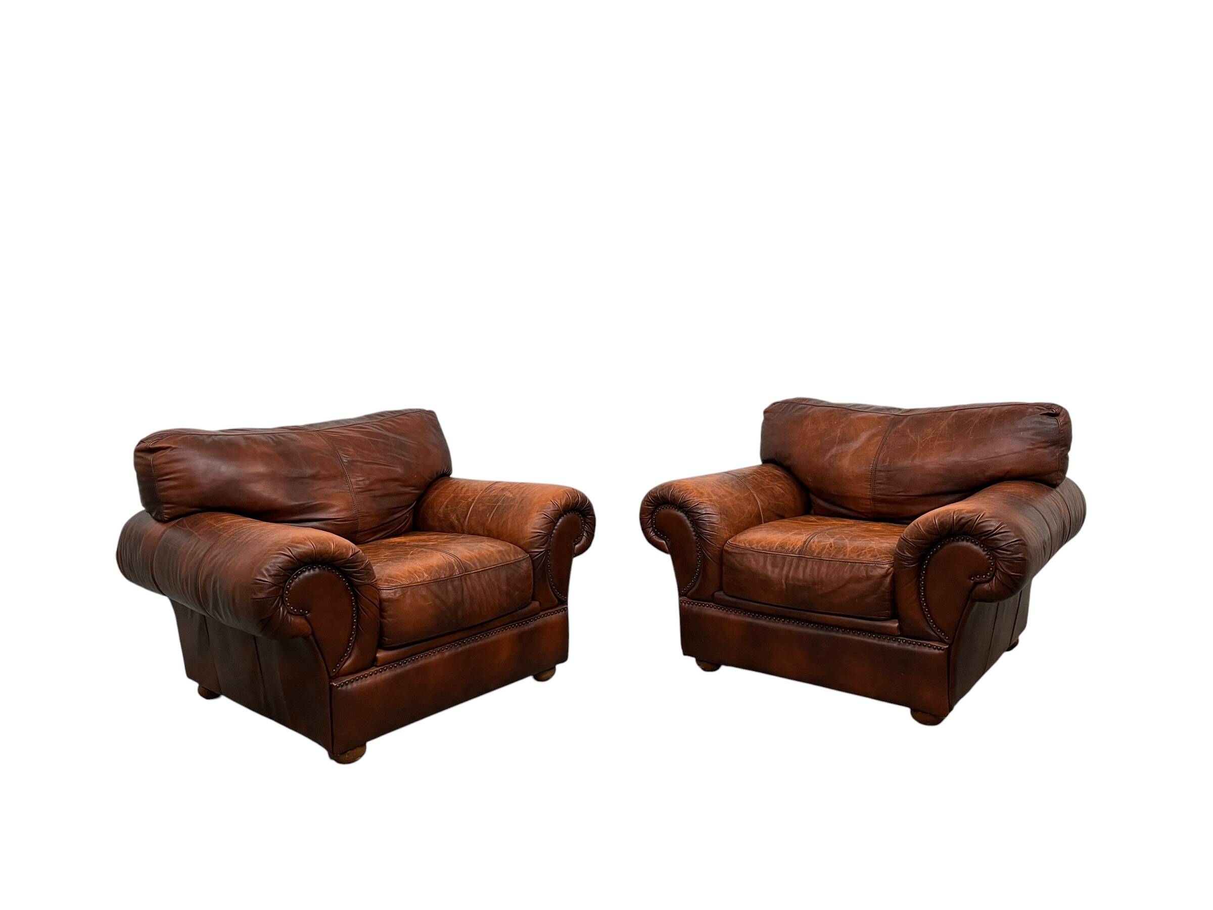Ensemble de 2 fauteuils en cuir tchèque XL