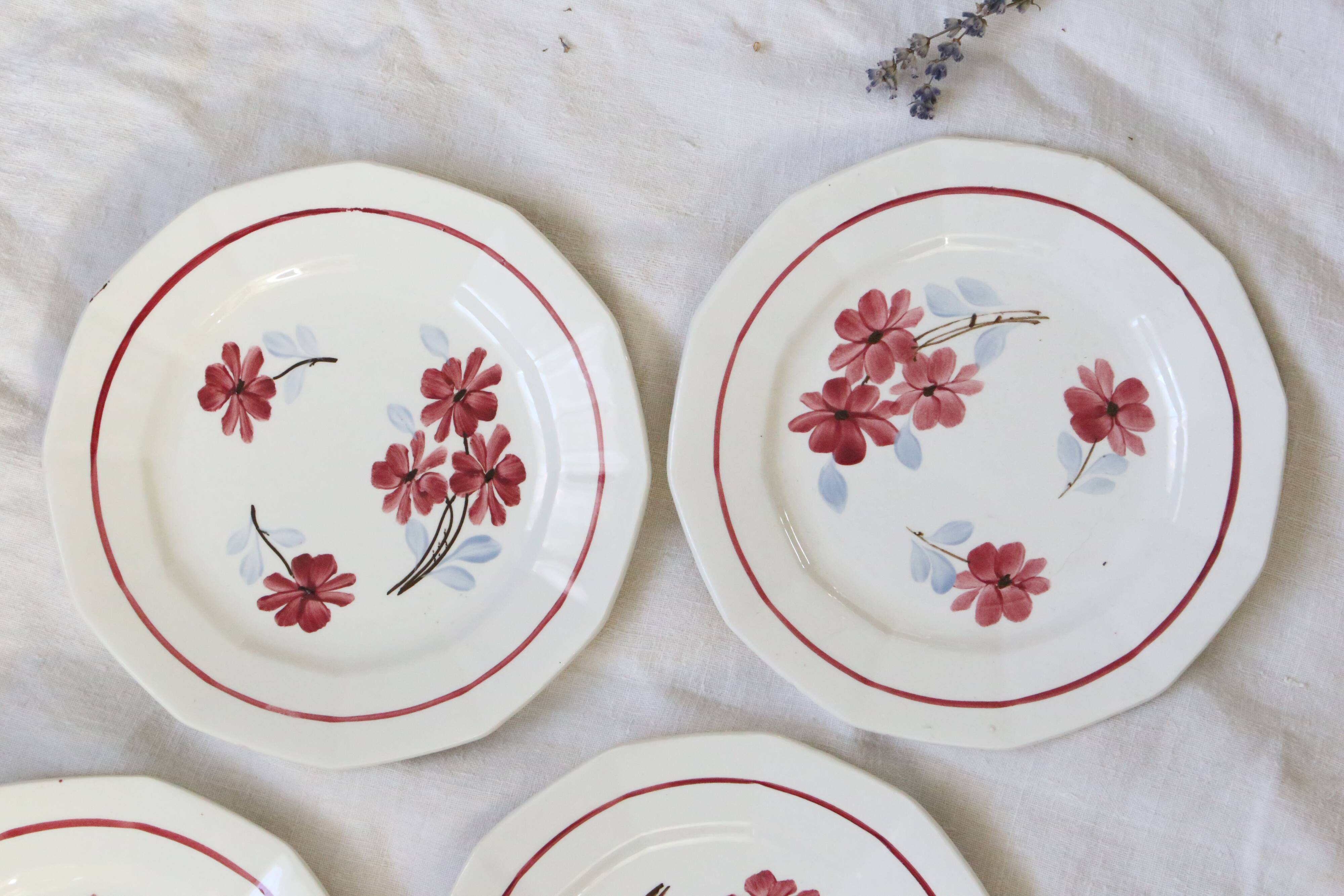 Dessert plates x 4, 1930, Céranord