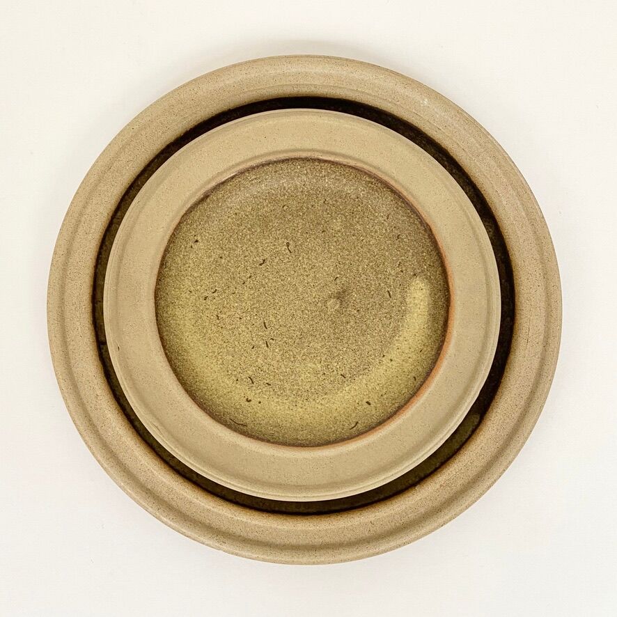 Vintage stoneware serving plates from the 70s