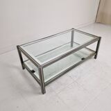 Vintage Glass & Metal Coffee Table