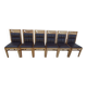 6 High-back chairs in high-quality, plush solid wood with brown faux leather