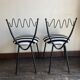 Pair of post-modern striped chairs, Italian work by Gio Ponti.