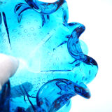 Murano Sculptural Bowl — "Bullicante" Aquamarine Blue — 1950
