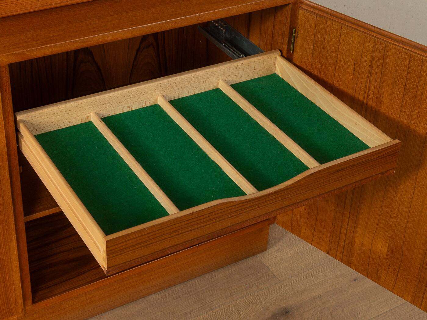 Classic two-piece display cabinet from the 1960s