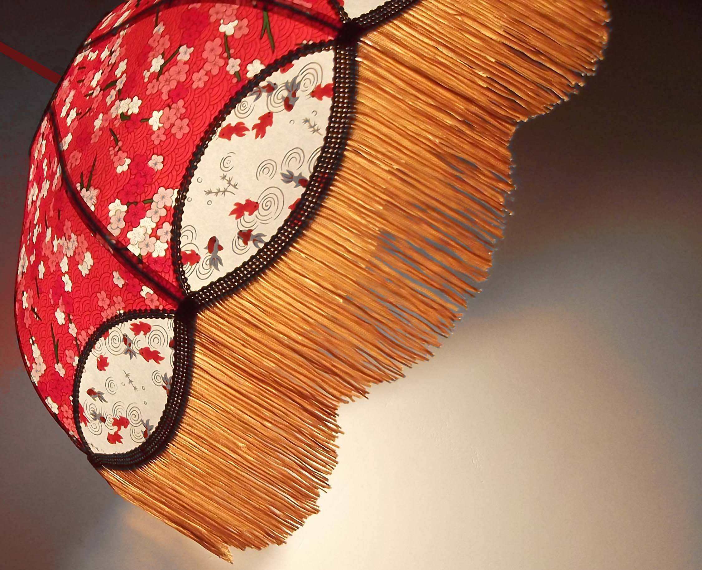 Retro Japanese paper pendant light "Vimala"