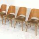 Set of 4 chairs model 514 by Radomir Hofman for Ton 1960