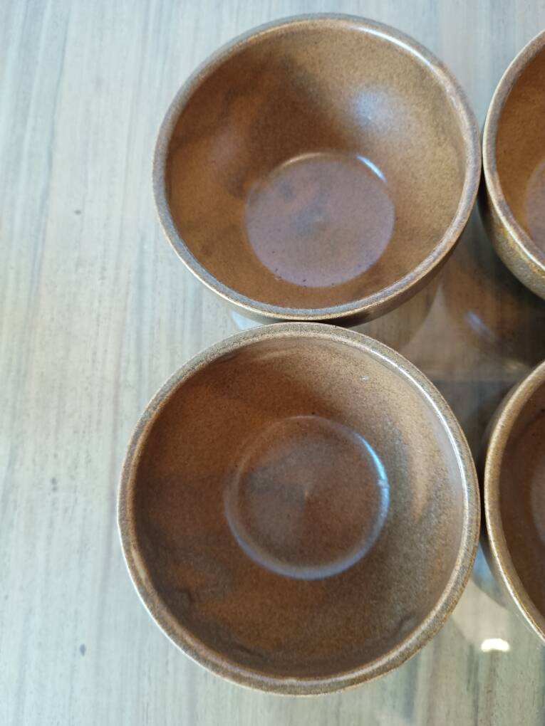 Set of 3 small vintage stoneware bowls from Digoin.