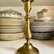 Golden brass candle holder
