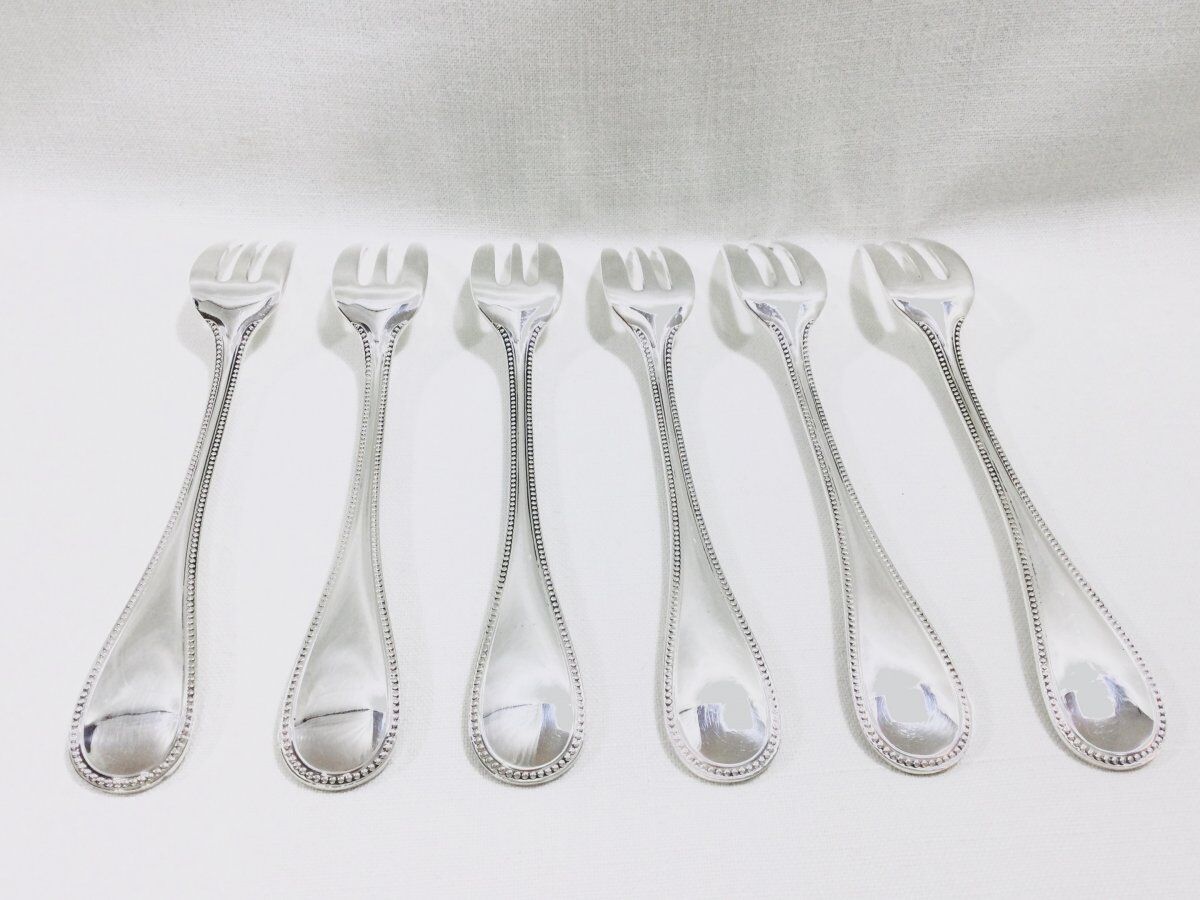 Christofle pearl cake forks