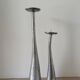 Brutalist hammered candlesticks