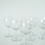 Set of 9 old wine glasses, engraved, 1940