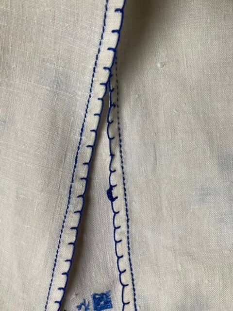 Vintage embroidered tea tablecloth