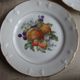 Set of 5 antique Limoges porcelain plates L.J.V with fruit decoration