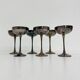 Ensemble de 6 coupes à champagne en laiton argenté, années 1970, Italie.
