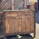 Antique drop-leaf secretary / solid raw oak counter