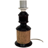 Cork and glass midcentury German desk or table lamp