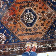 Antique Shiraz Gashkai handmade rug 155 x 207 cm 1920s