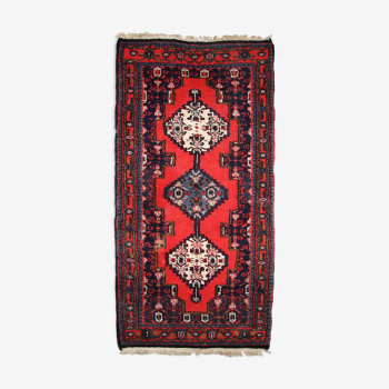 Persian carpet hamadan handmade 69cm x 136cm 1970