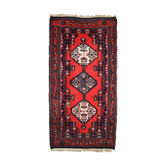 Persian carpet hamadan handmade 69cm x 136cm 1970