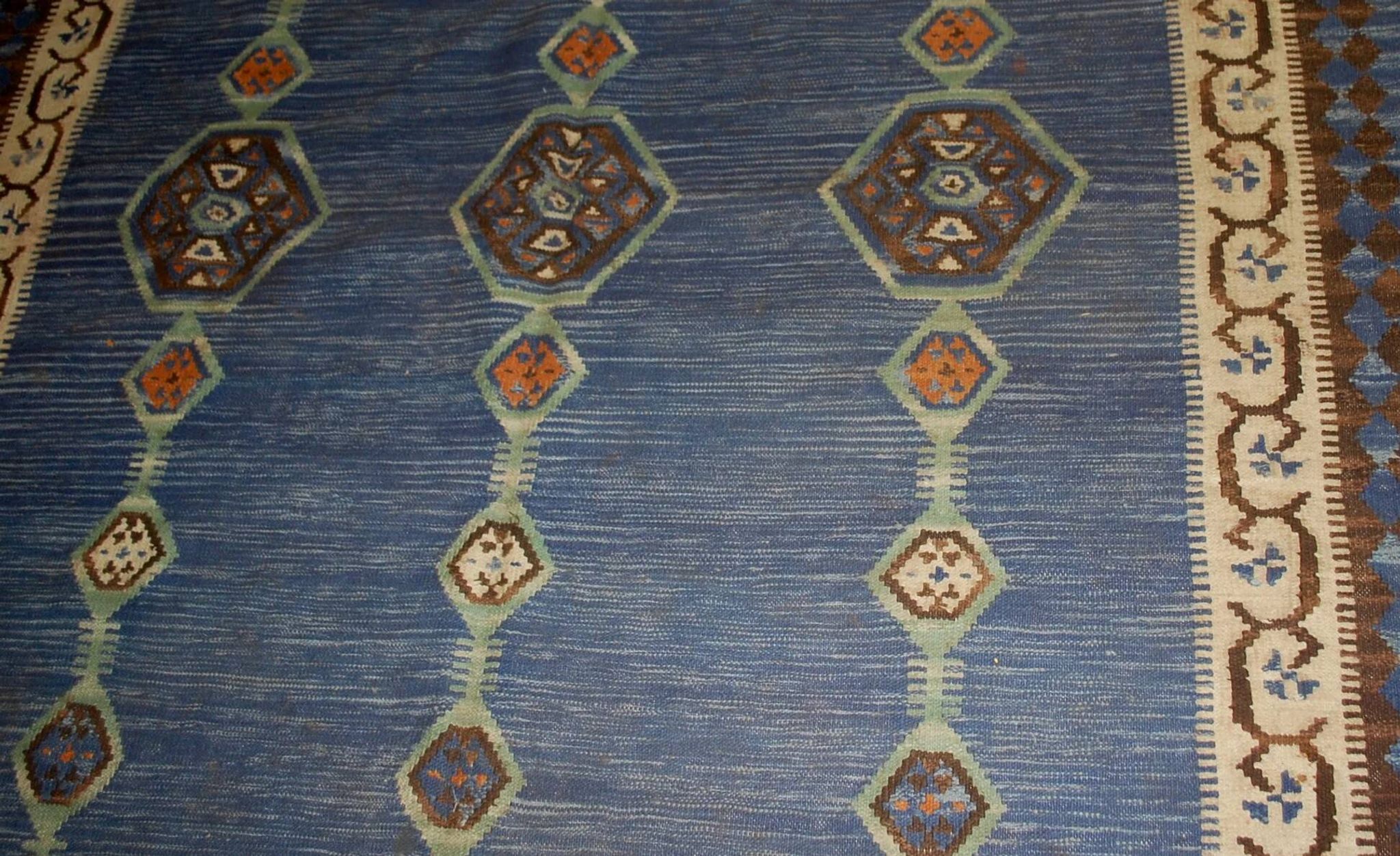 Handmade antique Indian Dhurri kilim 5.7' x 8.8' (174cm x 268cm) 1930s - 1B533