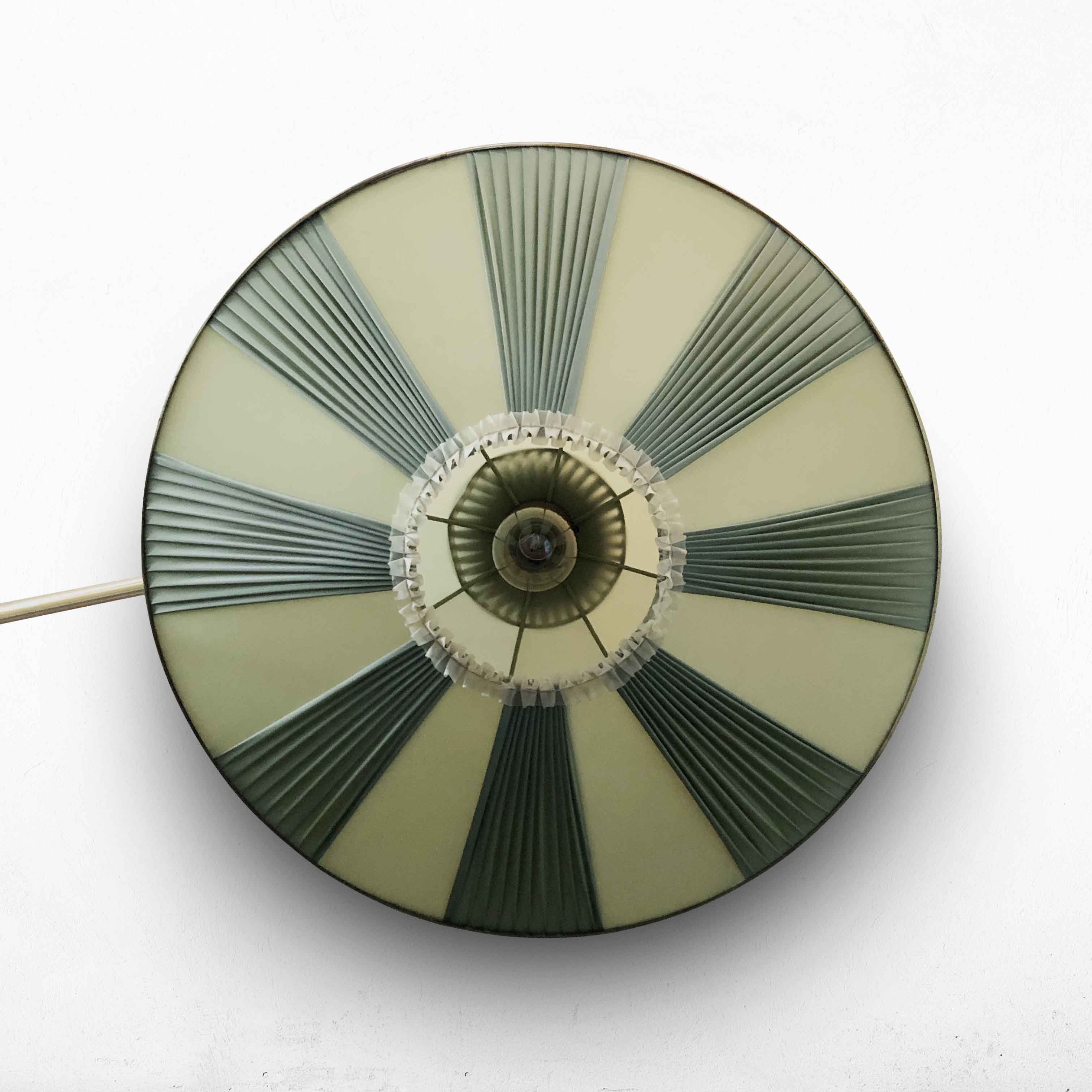 Mid-century floor lamp with pleated shade