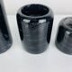 Vintage black marble candlestick trio